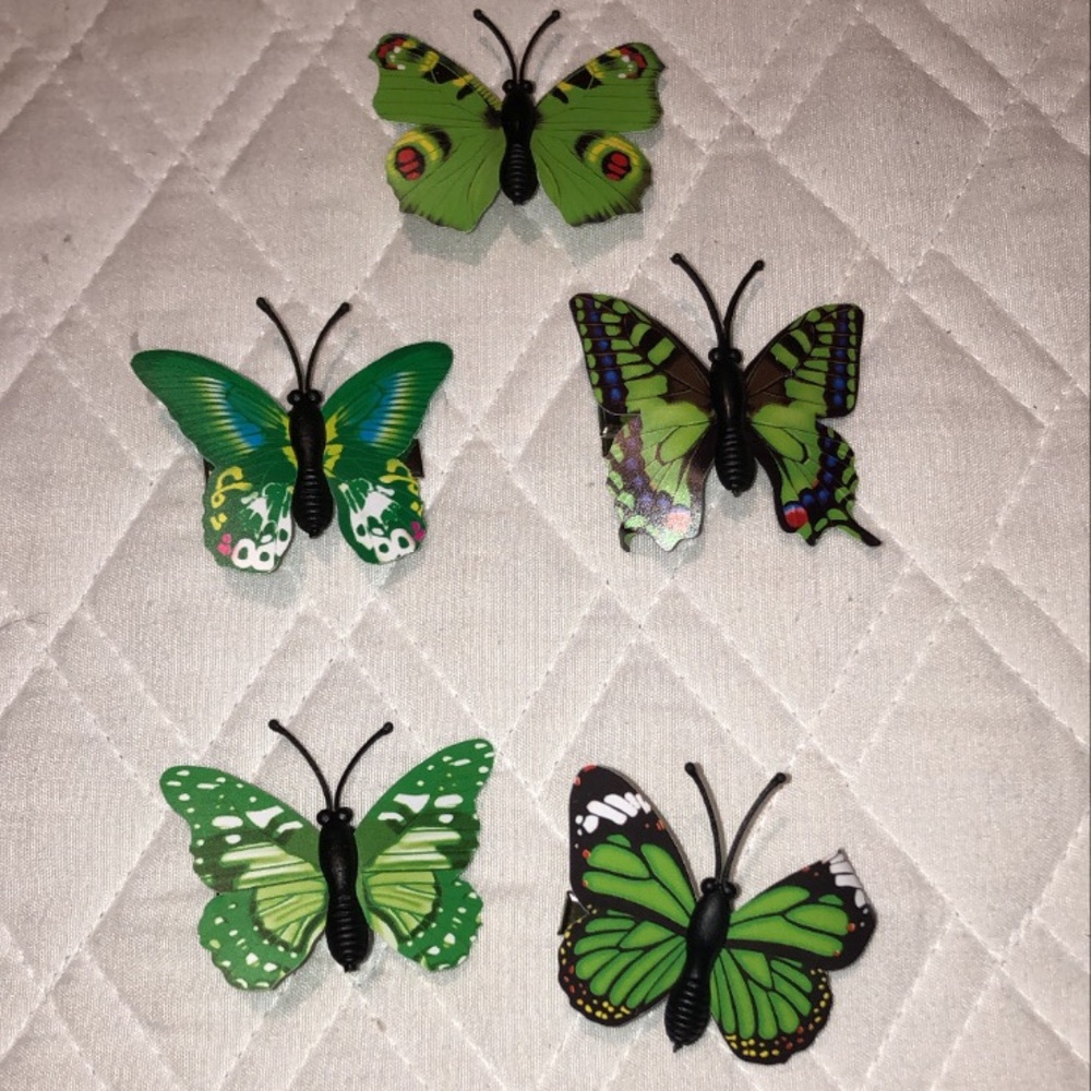 Green butterfly clips!